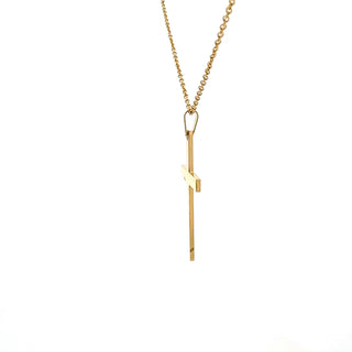 Stainless Steel Gold Plated 40X25mm Cross Pendant - 18"