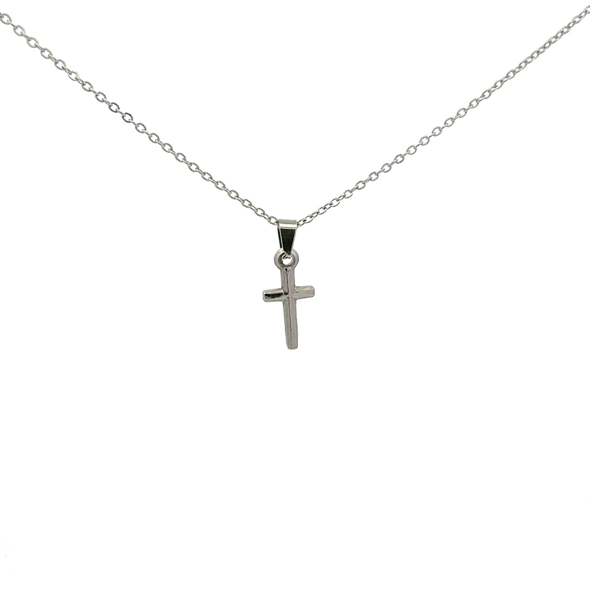 Stainless Steel 18x9mm Cross Pendant - 18&quot;