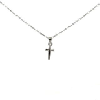 Stainless Steel 18x9mm Cross Pendant - 18"