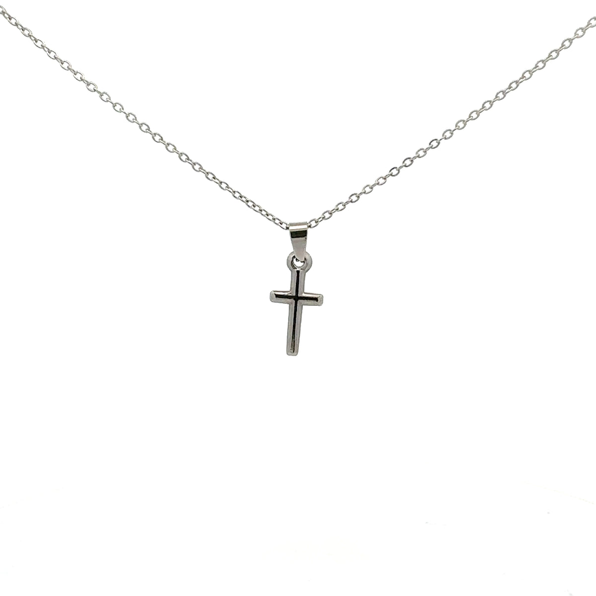 Stainless Steel 18x9mm Cross Pendant - 18&quot;