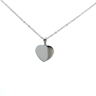 Stainless Steel 23X21mm Engravable Heart Pendant - 18"
