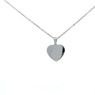 Stainless Steel 23X21mm Engravable Heart Pendant - 18"