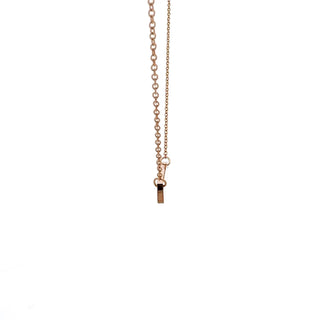 Stainless Steel Rose Gold Plated 7x35mm Engravable Bar Pendant - 18"
