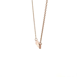 Stainless Steel Rose Gold Plated 7x35mm Engravable Bar Pendant - 18"