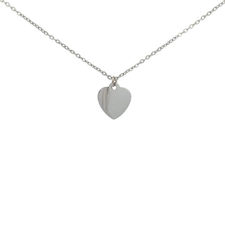 Stainless Steel 18X16mm Engravable Heart Pendant - 18"