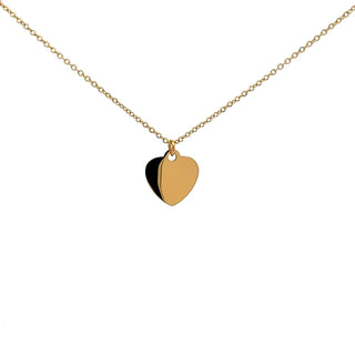 Stainless Steel Gold Plated 18X16mm Engravable Heart Pendant - 18"