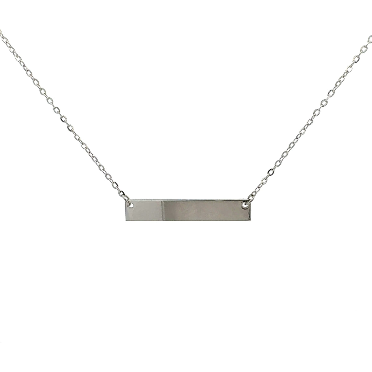 Stainless Steel 7x35mm Engravable Bar Pendant - 18&quot;