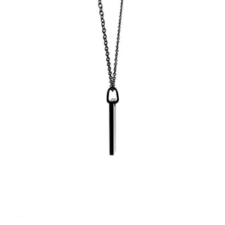 Stainless Steel Black Plated 25x10mm Engravable Dog Tag Pendant - 18"