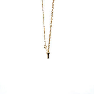Stainless Steel Yellow Gold Plated 7x35mm Engravable Bar Pendant - 18"