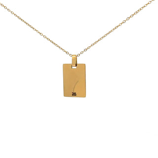 Stainless Steel Gold Plated 22x20mm Engravable Dog Tag Pendant - 18"