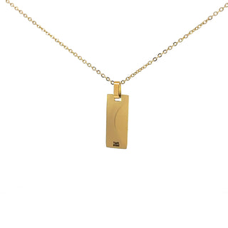 Stainless Steel Gold Plated 25x10mm Engravable Dog Tag Pendant - 18"