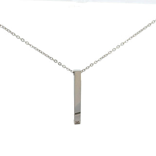 Stainless Steel 39X5mm Engravable Bar Pendant - 18"