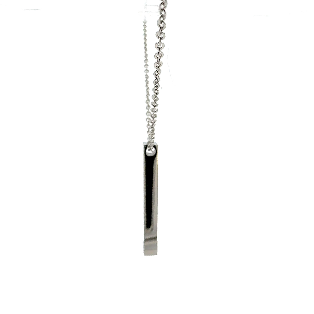 Stainless Steel 39X5mm Engravable Bar Pendant - 18&quot;