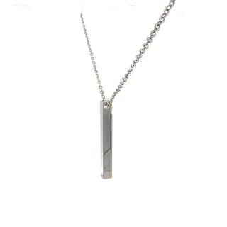 Stainless Steel 39X5mm Engravable Bar Pendant - 18"