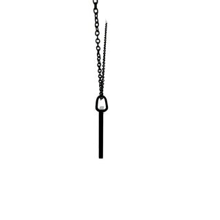 Stainless Steel Black Plated 22x20mm Engravable Dog Tag Pendant - 18"