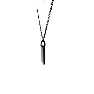 Stainless Steel Black Plated 22x20mm Engravable Dog Tag Pendant - 18"
