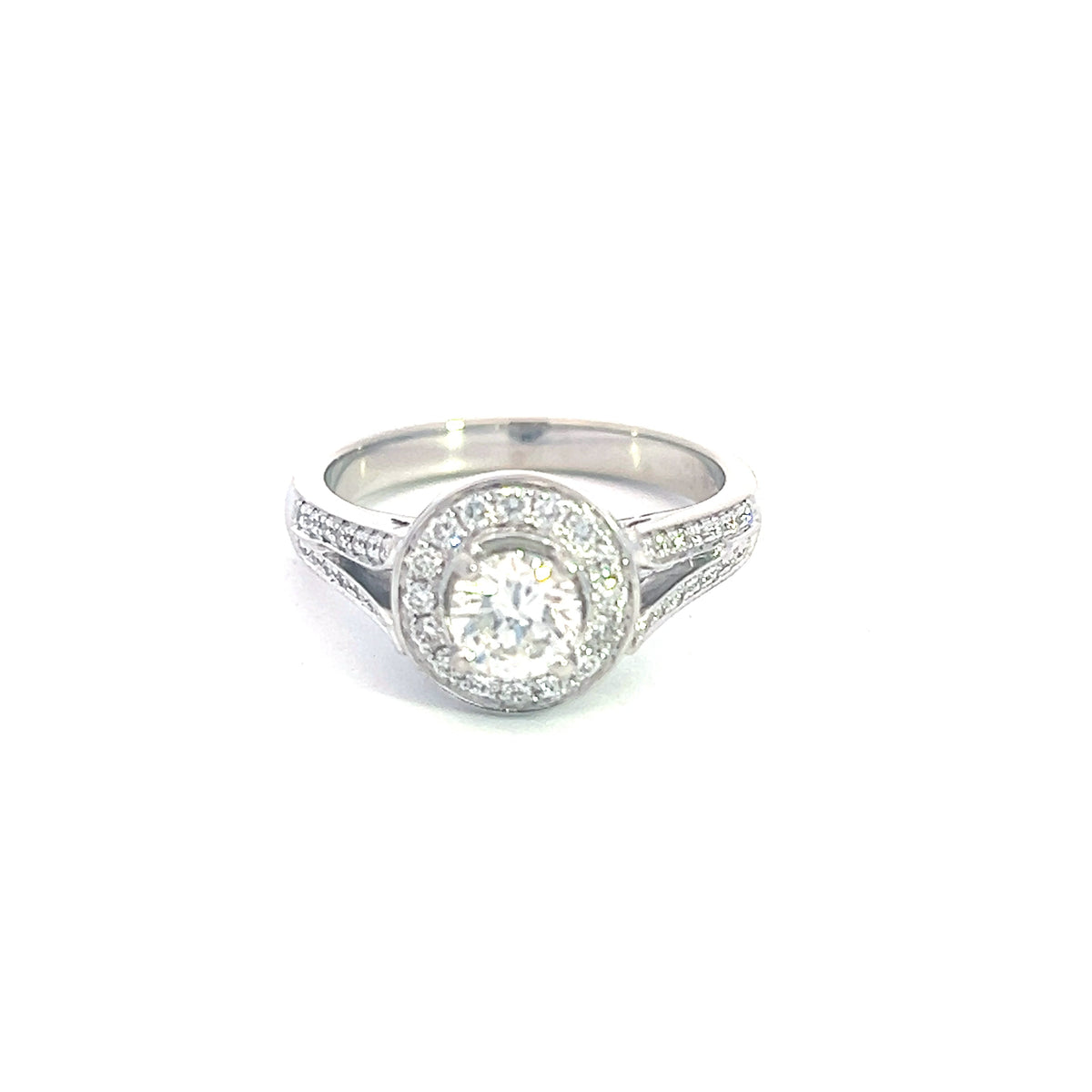 14K White Gold 0.91cttw Diamond Engagement Ring