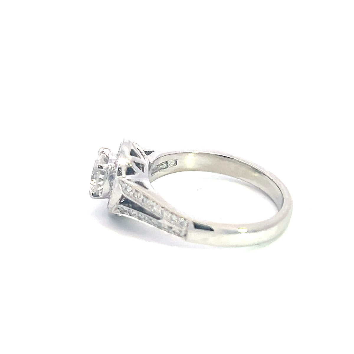 14K White Gold 0.91cttw Diamond Engagement Ring