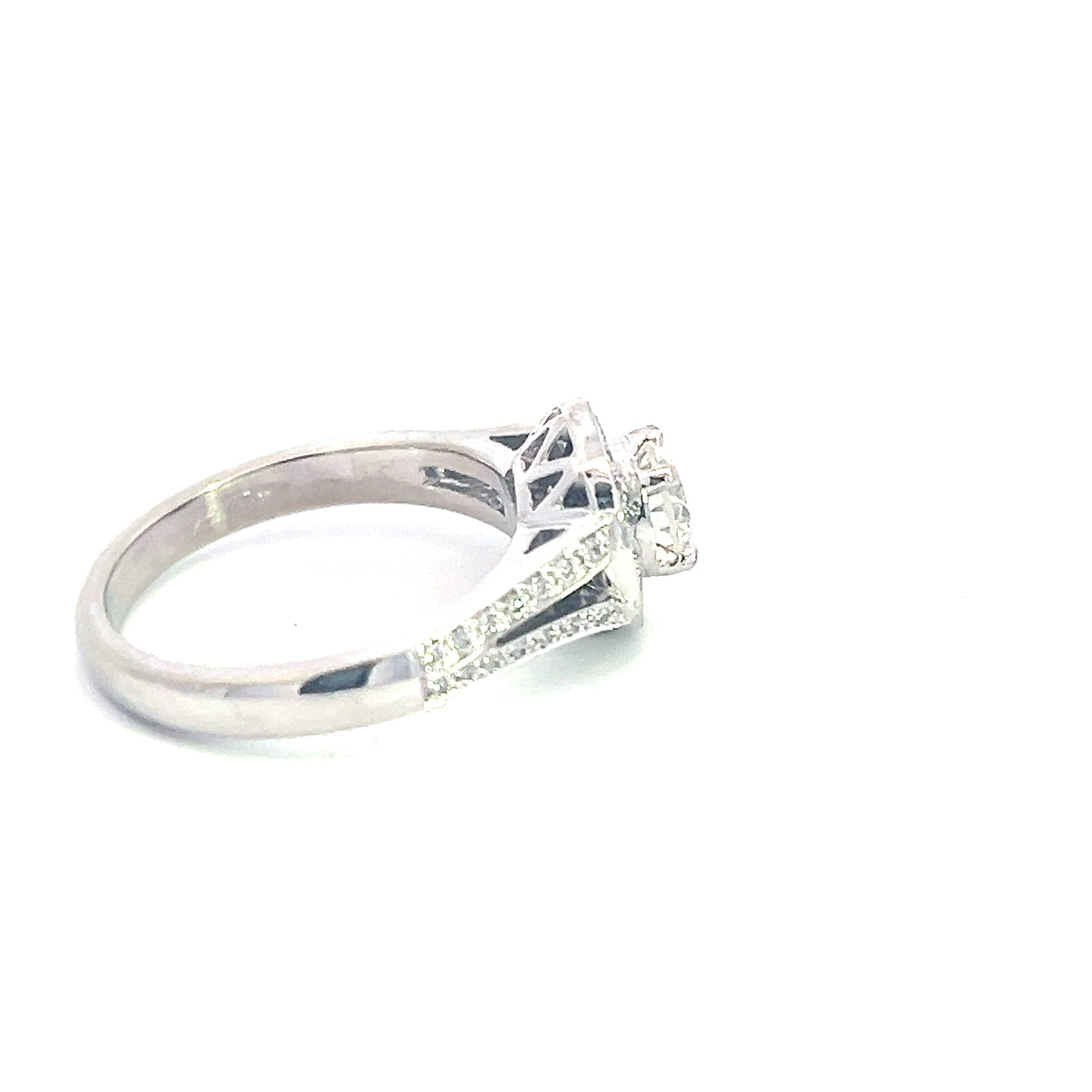 14K White Gold 0.91cttw Diamond Engagement Ring