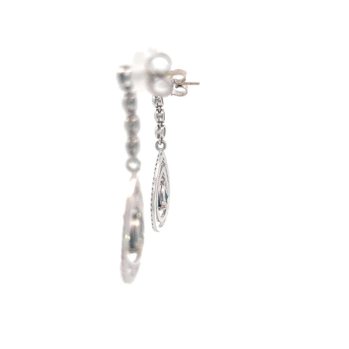 14K White Gold Sapphire and Diamond Earring