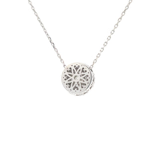 14K White Gold 1.14cttw Diamond Halo Pendant - 18"