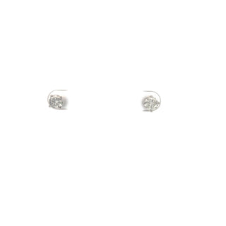 Aretes Meza Luna de oro amarillo de 14 quilates con diamantes canadienses de 0,30 quilates y cierres de rosca