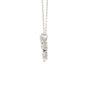 14K White Gold Ruby and Diamond Butterfly Necklace  - 18"