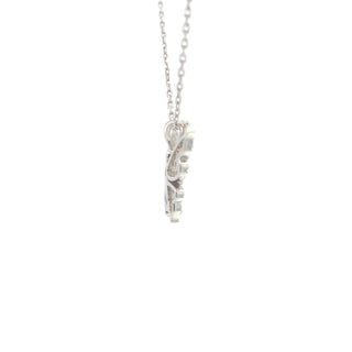 14K White Gold Ruby and Diamond Butterfly Necklace  - 18"