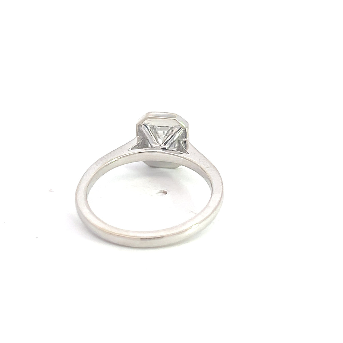 14K White Gold 1.05cttw Emerald Cut Diamond Engagement Ring