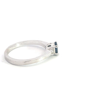 14K White Gold Sapphire and Diamond Ring
