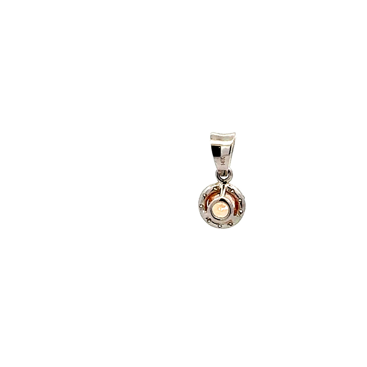 14K White Gold Imperial Topaz and Diamond Pendant