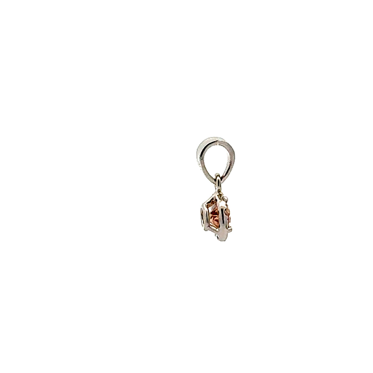 14K White Gold Imperial Topaz and Diamond Pendant