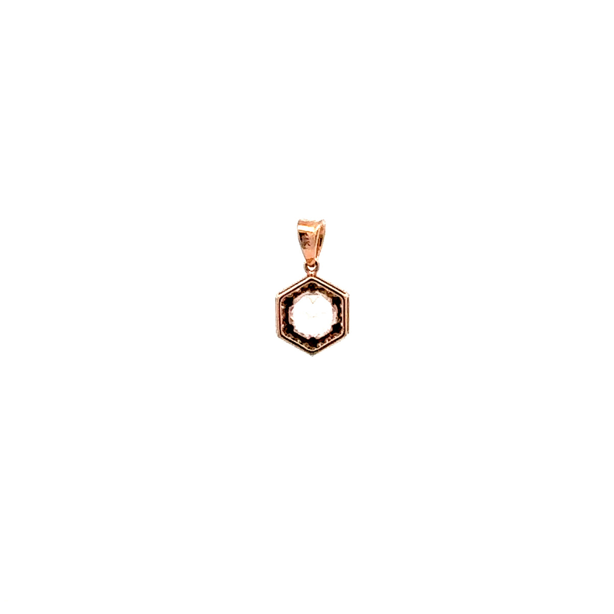 14K Rose Gold Morganite and Diamond Pendant