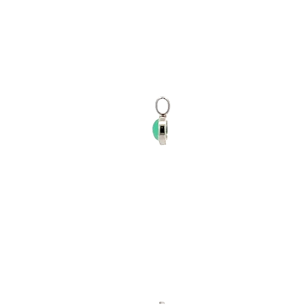 14K White Gold Chrysoprase Pendant