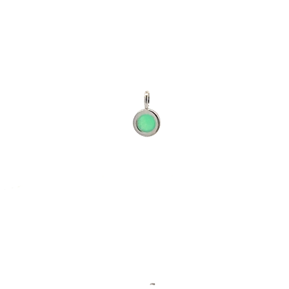 14K White Gold Chrysoprase Pendant