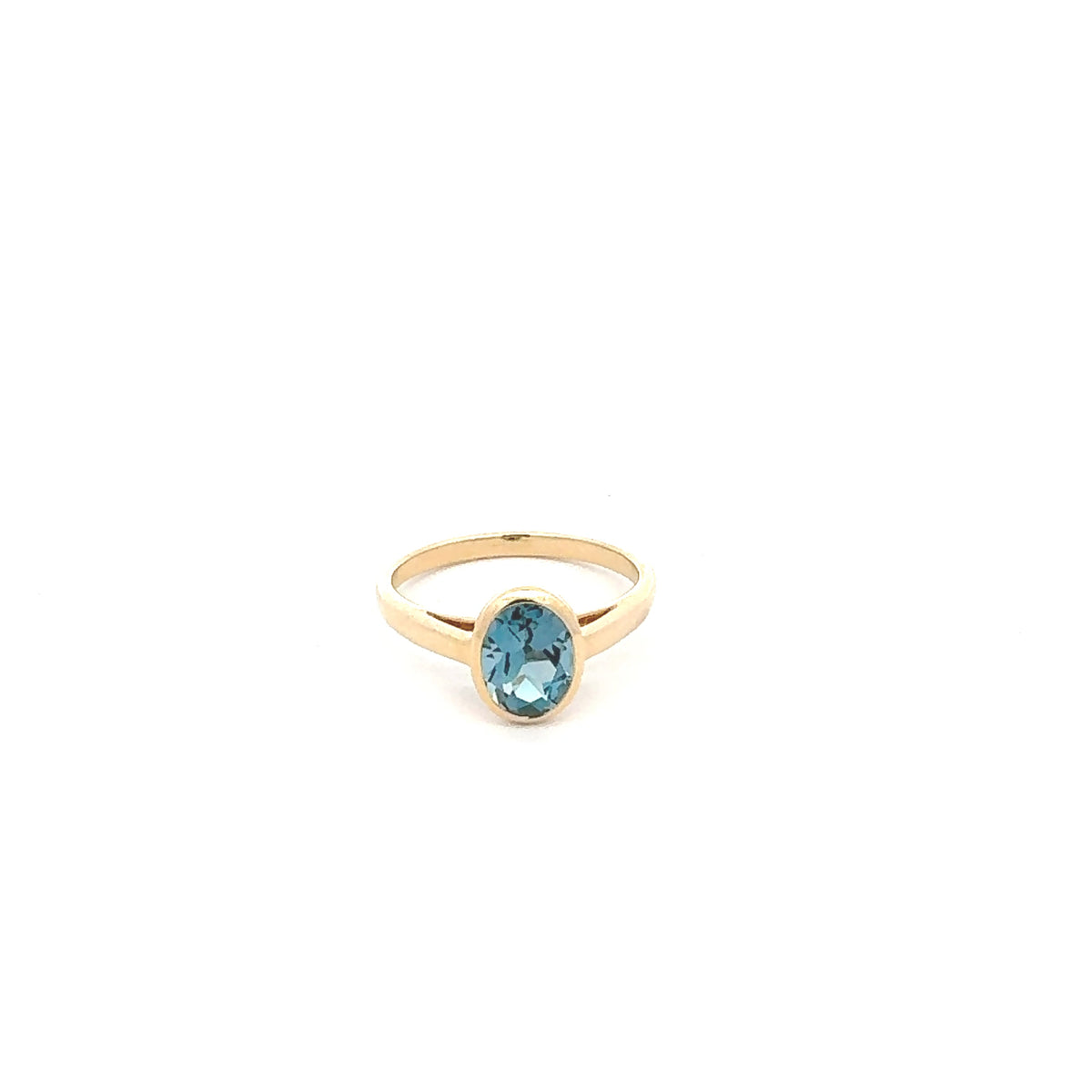 14K Yellow Gold London Blue Topaz Ring