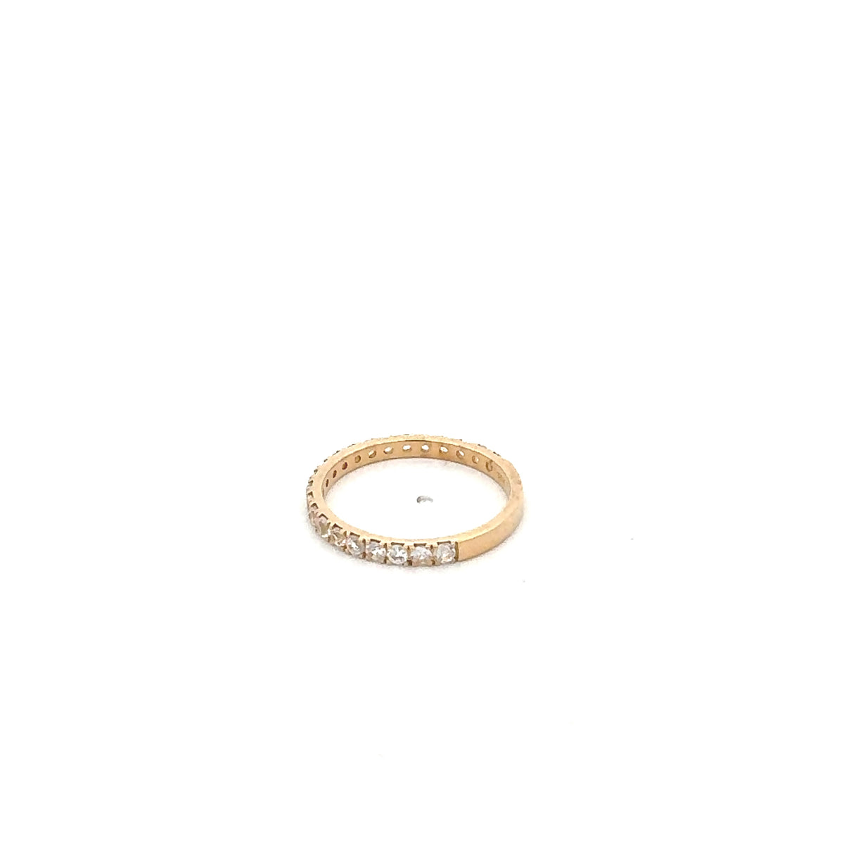 14K Yellow Gold White Sapphire Ring