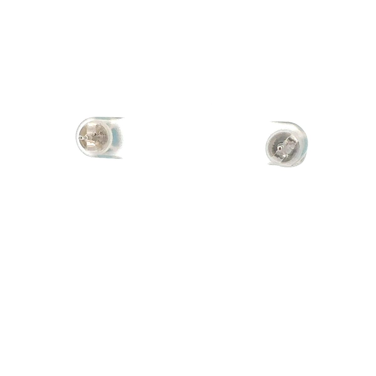 14K White Gold Blue Zircon and Diamond Earrings