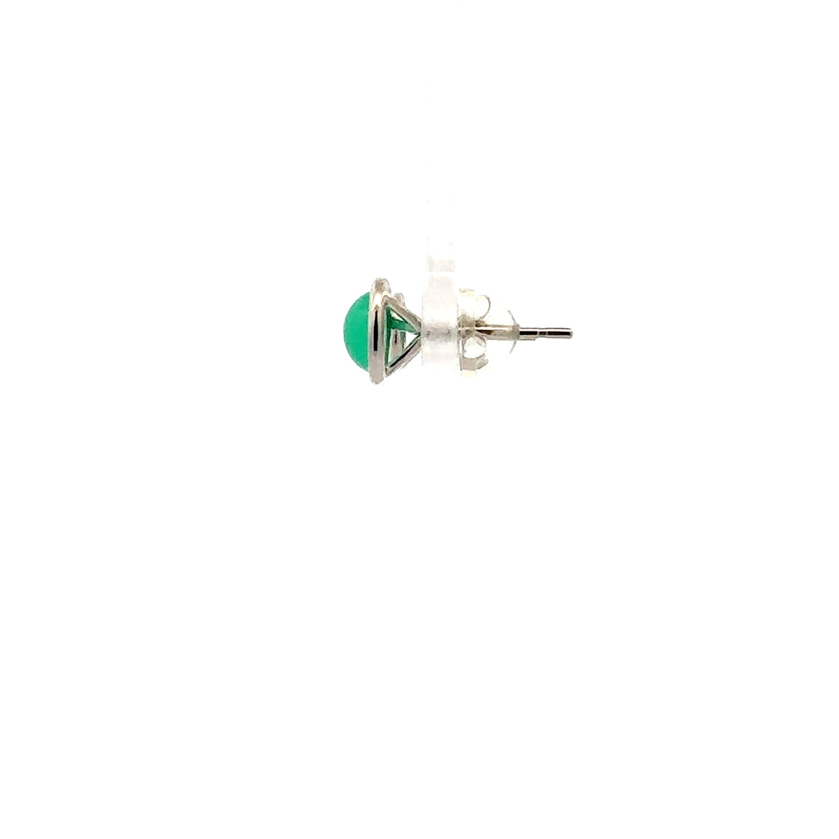 14K White Gold Chrysoprase Earrings