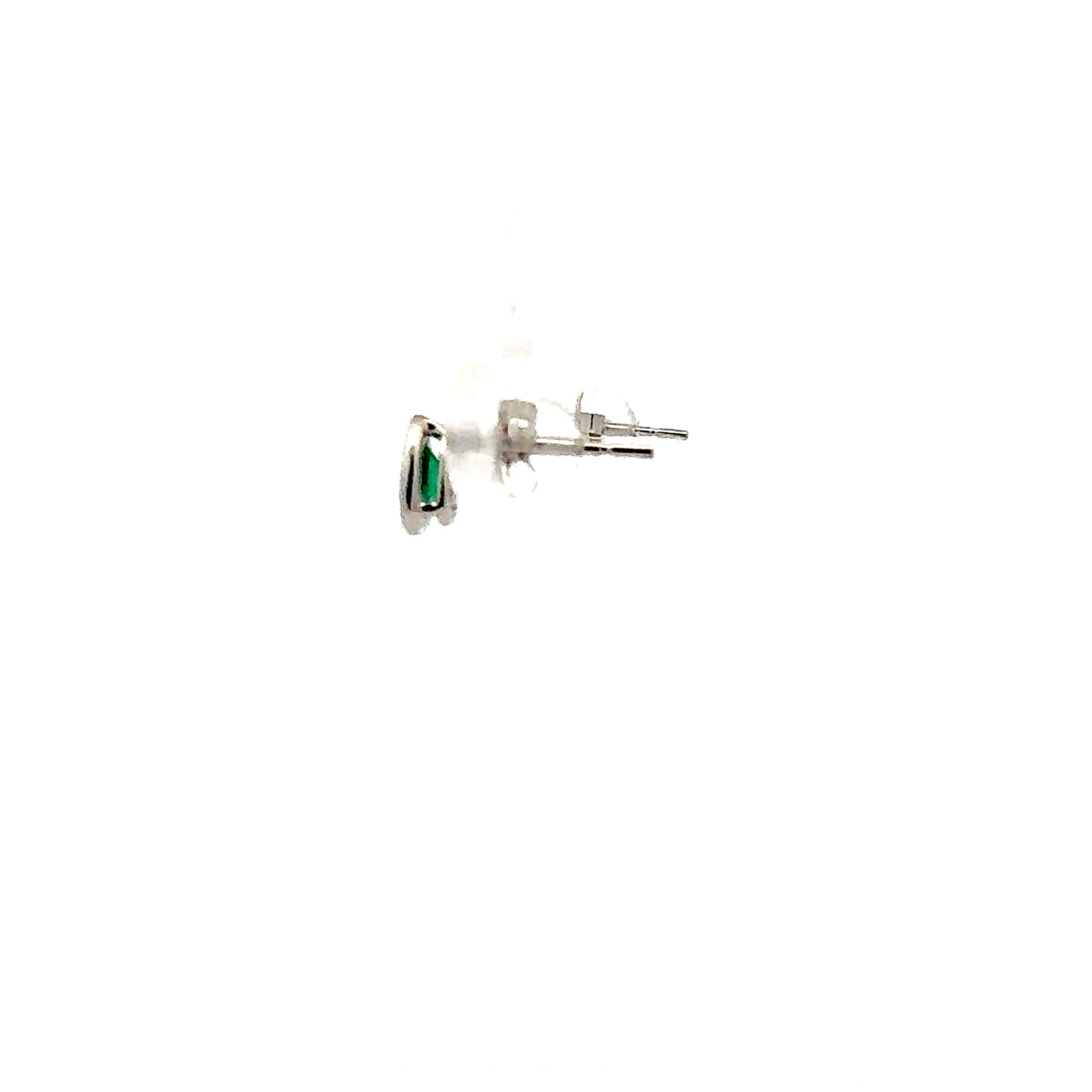 14K White Gold Emerald Earrings