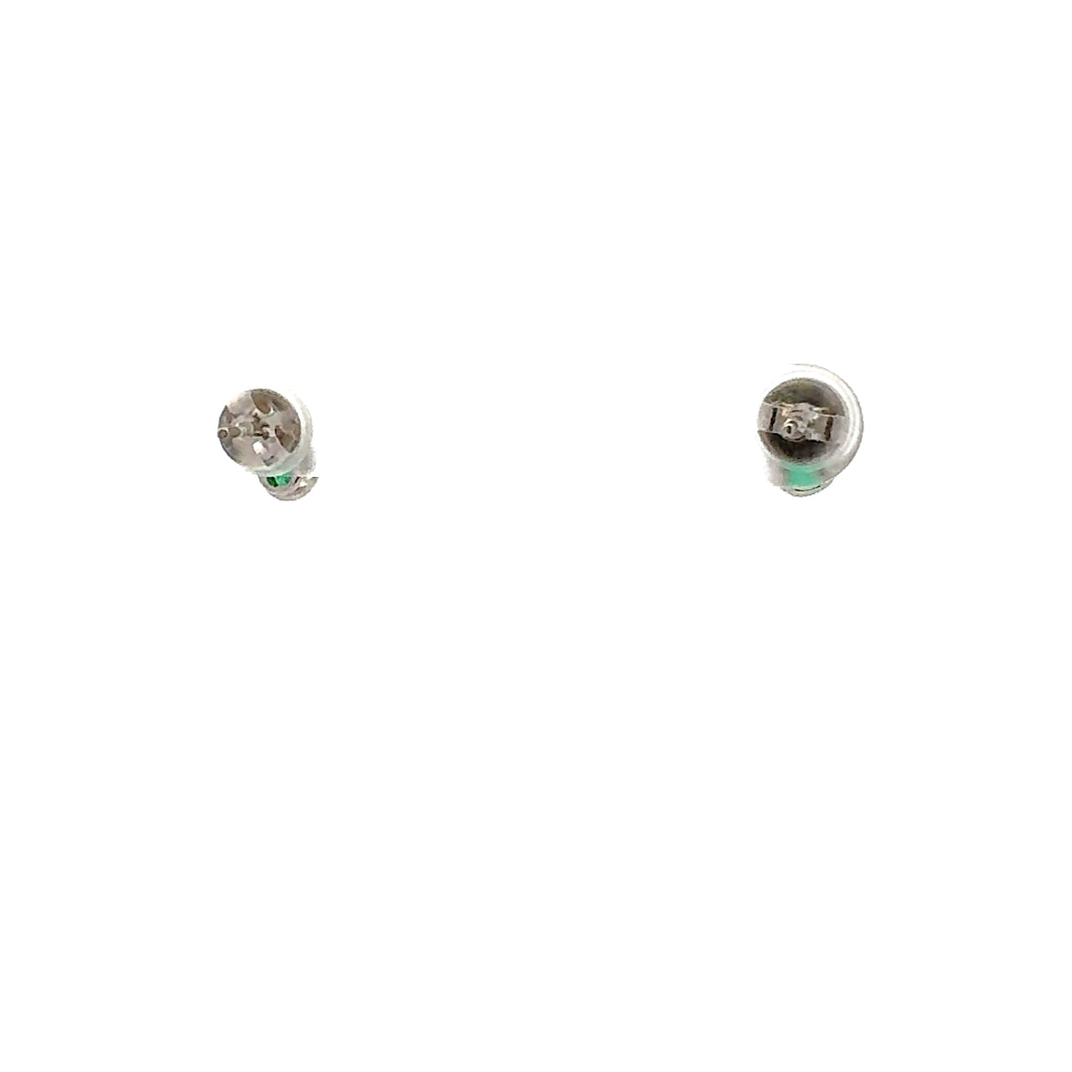 14K White Gold Emerald Earrings