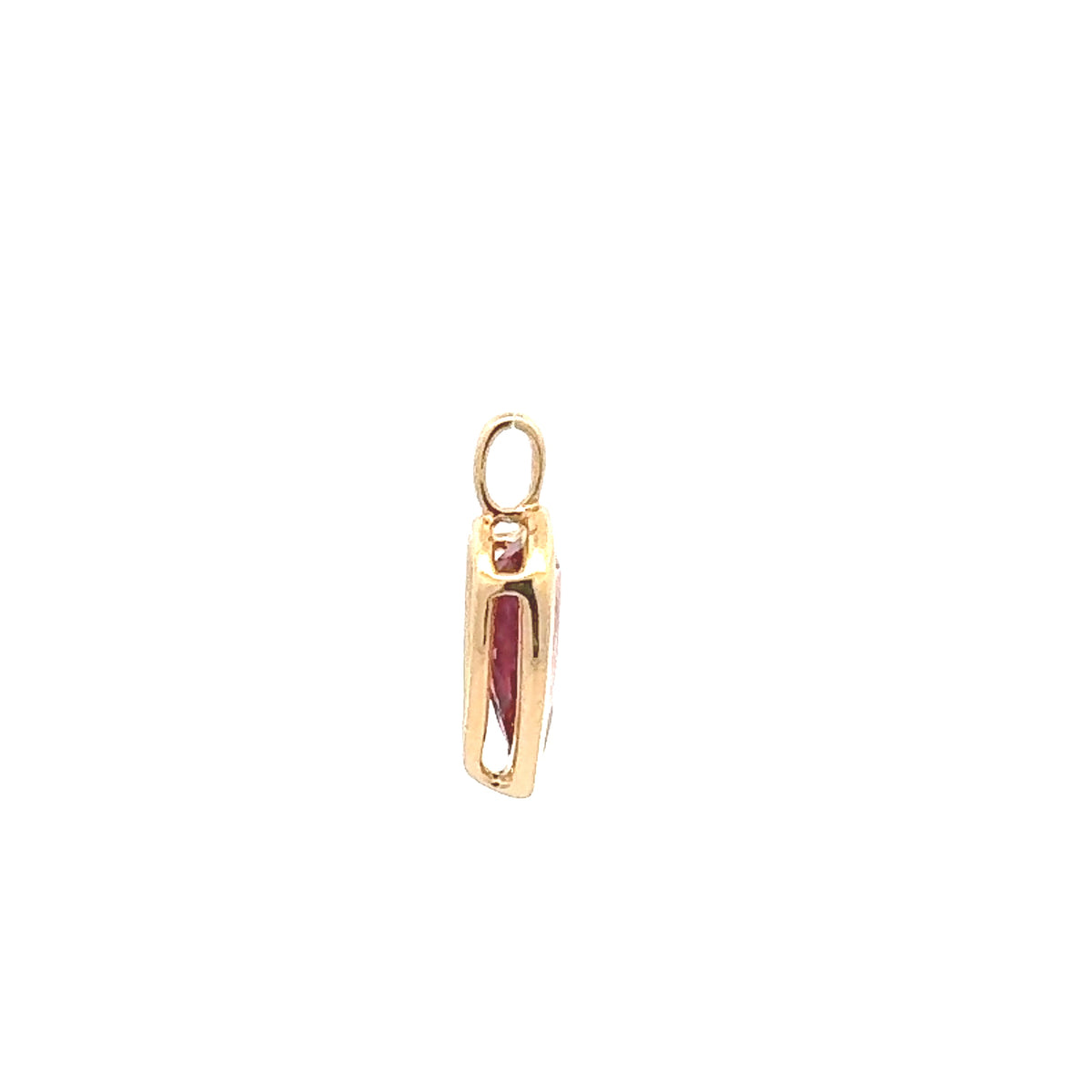 14K Yellow Gold Pink Tourmaline Pendant