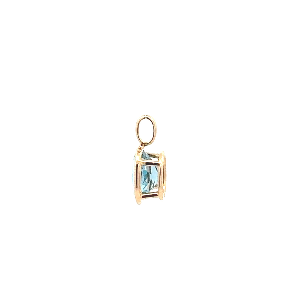 14K Yellow Gold London Blue Topaz Pendant