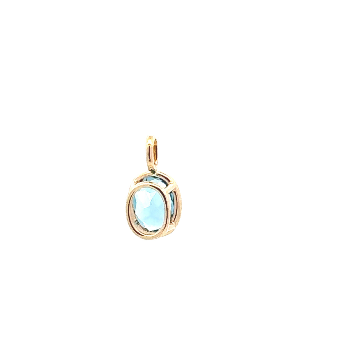 14K Yellow Gold London Blue Topaz Pendant