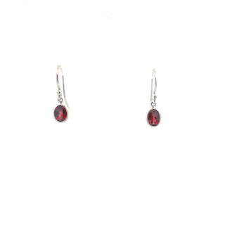 Silver Garnet Dangle Earrings