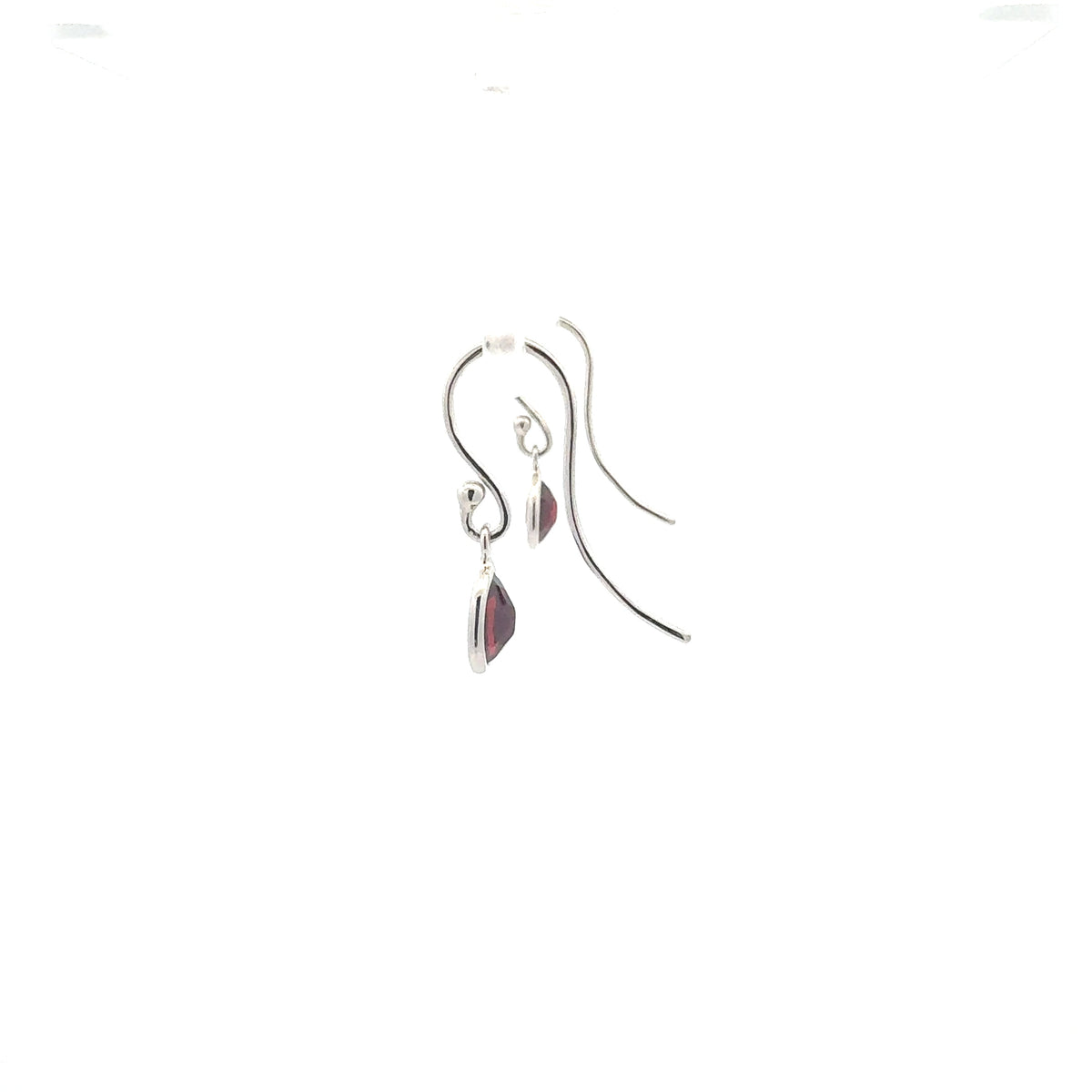 Silver Garnet Dangle Earrings