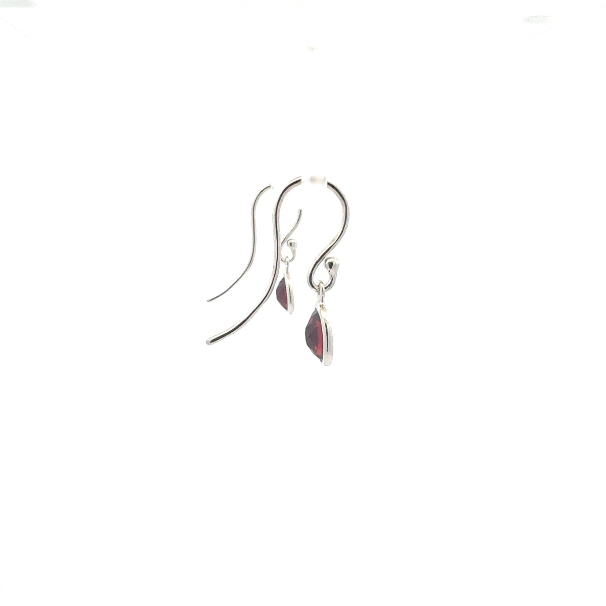 Silver Garnet Dangle Earrings