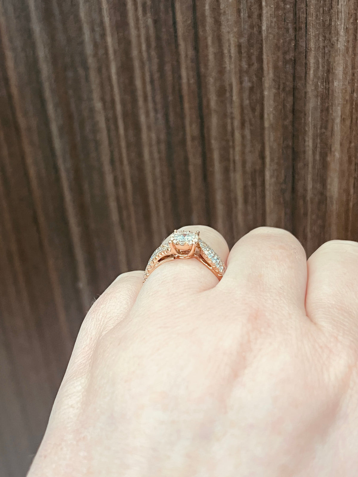 14K Rose Gold 0.93 cttw White Diamond Ring