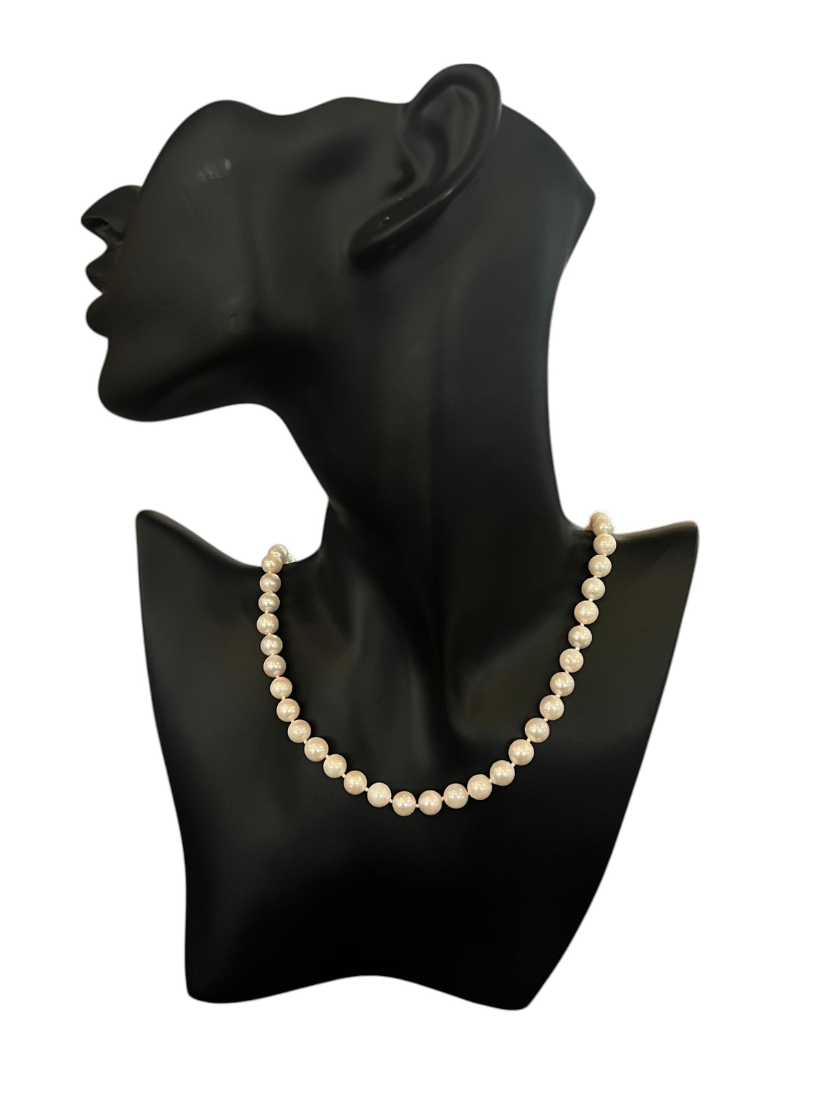 14K Yellow Gold Fresh Water  Cultured Peach Pearl Strand Necklace 18" 7-7.5mm