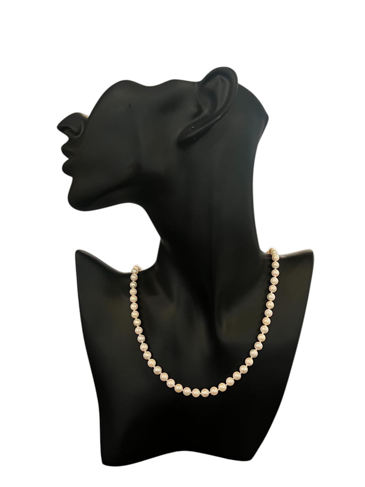 14K Yellow Gold Fresh Water  Cultured Peach Pearl Strand Necklace 18" 5.5-6mm